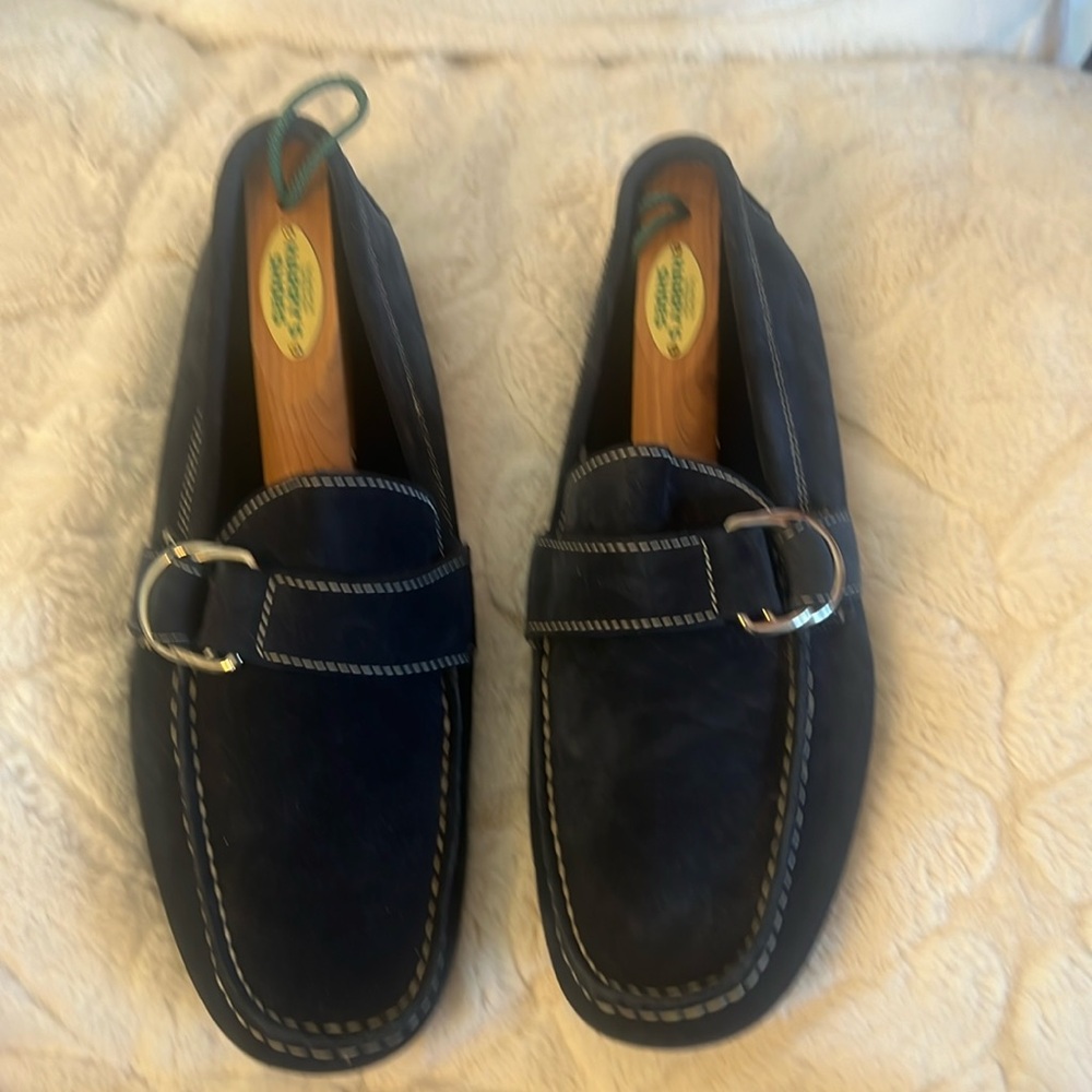 Suede Loafer Blue with Buckle